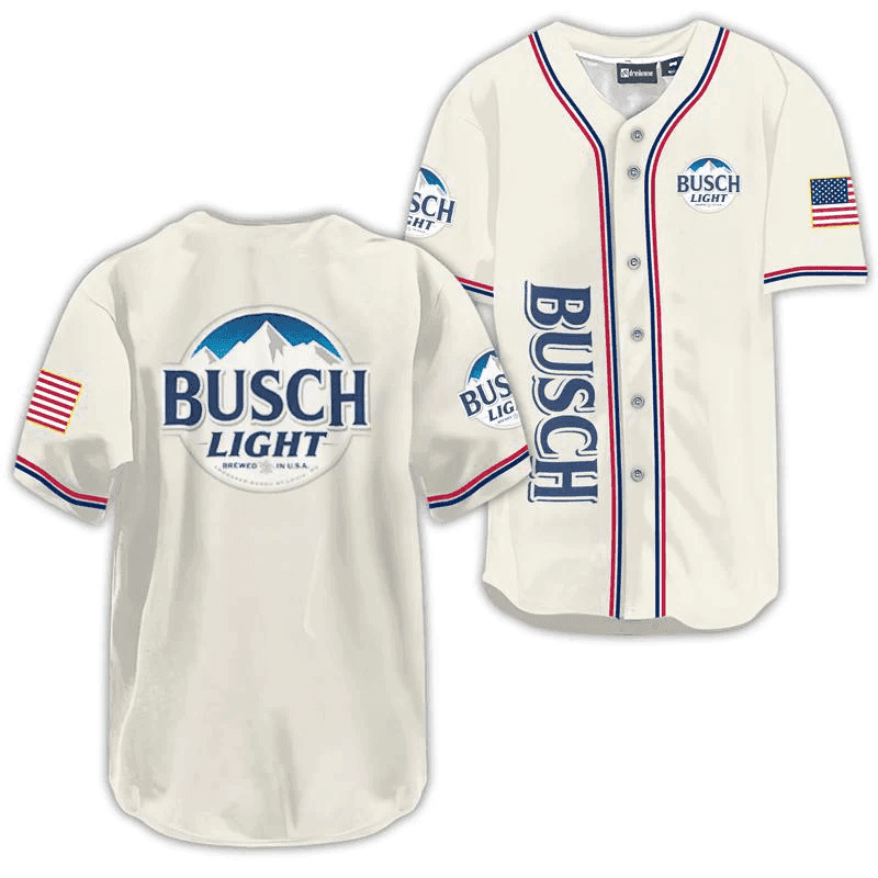 Busch Light USA Flag Baseball Jersey - Shirt King
