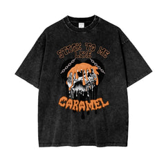 Caramel Vessel Music Inspired Vintage Oversized Streetwear Gothic Metal Tee Shirt Mens Womens