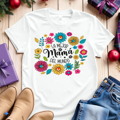 La Mejor Mama Del Mundo Floral Shirt, Latina Mom Gift, Mothers Day Shirt, Spanish Mom Tee, Wildflowers Shirt, Mexican Tee, Mother's Day