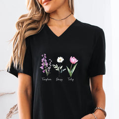 Subtle FDT V-neck, F*ck Donald Trump V-neck, Floral FDT Gift, Flower Anti Trump T-shirt, Anti MAGA Shirts, Political T shirt, Feminist Gift