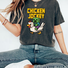 Chicken Jockey Minecraft Meme Shirt, Vintage Movie Tee, Minecraft Tee, Funny Movie Shirt, Gamer Shirt