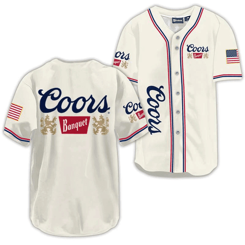 Coors Banquet USA Flag Baseball Jersey - Shirt King