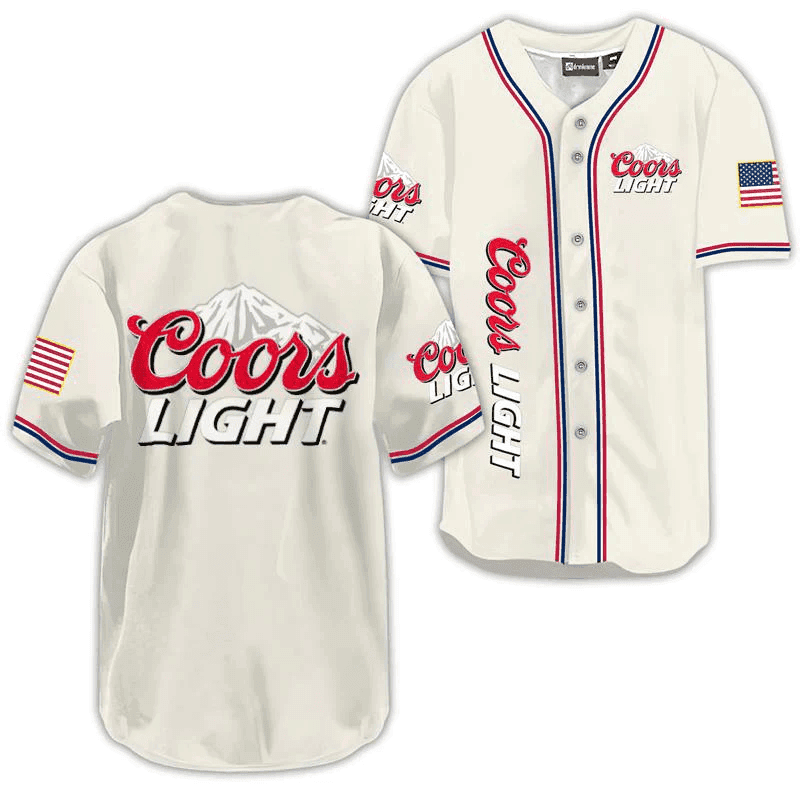 Coors Light USA Flag Baseball Jersey - Shirt King
