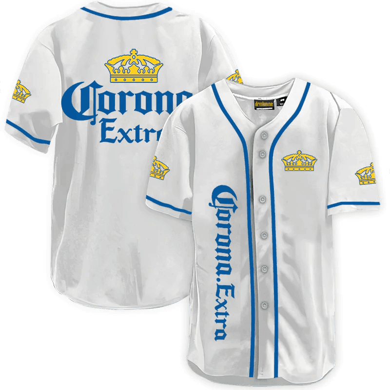 Corona Extra White Baseball Jersey - Shirt King
