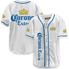 Corona Extra White Baseball Jersey - Shirt King