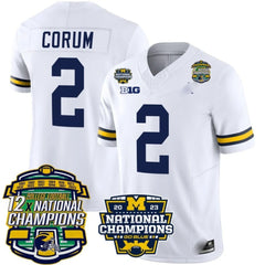 M.Wolverines #2 Blake Corum 12x National Champions Patch Vapor Jersey
