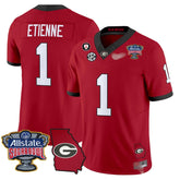 G.Bulldogs #1 Trevor Etienne 2024 Sugar Bowl & Georgia Map Patch Limited Jersey