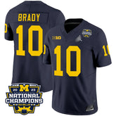 M.Wolverines #10 Tom Brady 2023 National Champions Patch Fan Jersey