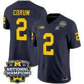 M.Wolverines #2 Blake Corum 2023 National Champions Patch Fan Jersey