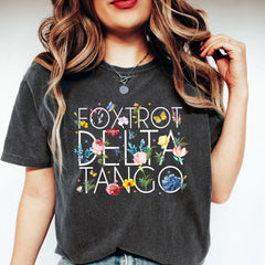 FDT Floral Shirt, Foxtrots Deltas Tangos Flower Boho Shirt, Subtle Anti Trump Shirt,Feminist Shirt, Funny Political Shirt, Flower