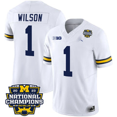 M.Wolverines #1 Roman Wilson 2023 National Champions Patch Fan Jersey