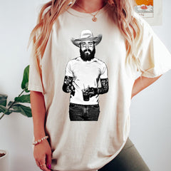 Cowboy Post Malone Shirt, Posty Rap Shirt, Malone Music The Album, Posty Tour Rapper Gift for Women Men Tee
