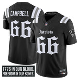 N.E Patriots #66 Will Campbell ‘Gothic Revolution Edition’ Limited Jersey