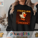 Steve's Lava Chicken Pixel Art Gamer Shirt Boys Kids T-Shirt, Perfect for Gamers & Animal Lovers, Gamer Gift, Cartoon Graphic T-Shirt