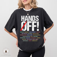Limited ! Hands Off Protest Shirt, Trendy Political Hands Off Protest Sweatshirt and Hoodie, Hands Off Medicaid Medicare Social Security Tee