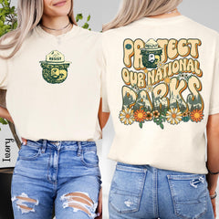 Comfort Colors Protect Our National Parks Shirt, 2 Sides Environmental Activism Tee, National Park Resist Bear Tee
