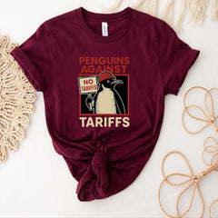 Penguins Against Tariffs Shirt, Funny Anti Trump V-neck, Subtle FDT Shirt, Resistance Tee Anti-MAGA Protest Shirt, Heard Island
