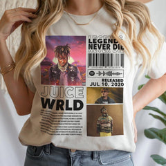 Juice Wrld Legend Never Die 90s Shirt, Bootleg Rapper Retro Juice Wrld's Gift For Fan