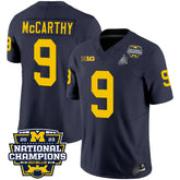 M.Wolverines #9 J. J. McCarthy 2023 National Champions Patch Fan Jersey