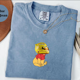 Lewis Hamilton Racing Helmet Winnie The Pooh Shirt, Funny F1 Fan Crewneck, Cartoon Racer Top, Motorsport Gift, Comfort Colors Unisex Shirt