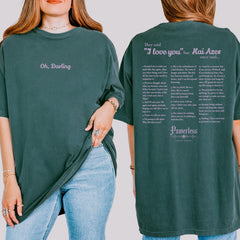 Kai Azer Quotes Embroidered Tee Shirt, Powerless Comfort Colors T-Shirt, Official Lauren Roberts Merch, Gift for Book Lover, Reading Shirt