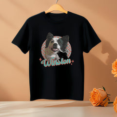 Custom Vintage Pet Unisex T-shirt, Pet Photo + Name Custom Personalized Dog, Shirts for Humans, Custom T-shirt, 90's Dog Owner Shirt