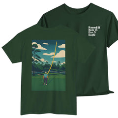 Rory McIlroy Masters Golf T Shirt Iconic 15th Hole Eagle Shot at Augusta