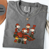 Snoopy Red Ferrari Crew Shirt, Racing Fan Tee, Formula 1 Mechanic T-Shirt, F1 Race Lover Gift, Motorsport Fan Apparel