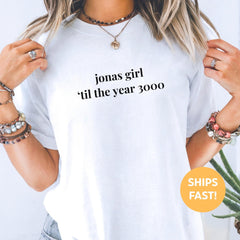 Comfort Colors Jonas Girl 'Til The Year 3000 Tee, Jonas Shirt, Funny Concert Shirt For Women, Retro Concert Merch Nick Kevin Joe
