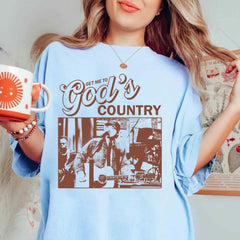 Get Me To God's Country Shirt, Morgan Wallen Shirt, Cow Skull Sweatshirt, Country Mucic Shirt, Gift For Her