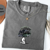 Nico H�lkenberg Racing Helmet Snoopy Shirt, Funny F1 Fan Crewneck, Cartoon Racer Top, Motorsport Gift, Comfort Colors Unisex Shirt