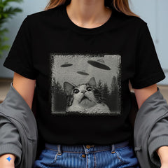 Cat and UFOs, Graphic Tees, Funny Shirts, Mens Tshirt, Graphic Tshirts, Tshirt Gifts, Tshirts, Novelty Tshirts, Mens Tshirt Gifts, Weird Tee