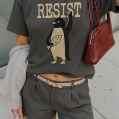 Penguins Resist Shirt, Flippers Up T-shirt, Heard Island Shirt, Penguins Against Tariffs Tee, Subtle FDT Resistance, Protest Penguins Tshirt