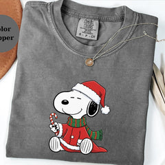 Cute Christmas Snoppy Tee � Holiday Dog Shirt, Cozy Festive Gift Top