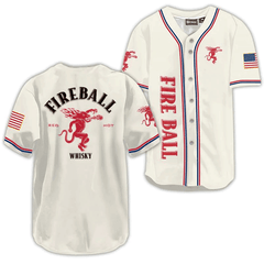 Fireball USA Flag Baseball Jersey - Shirt King