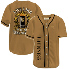 Guinness Live Like A King Baseball Jersey - Shirt King