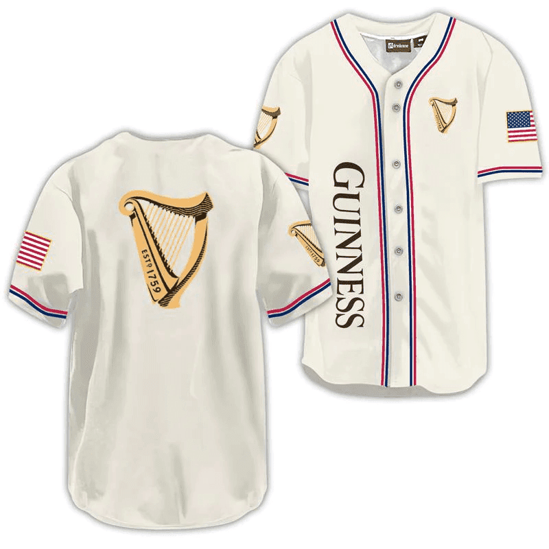 Guinness USA Flag Baseball Jersey - Shirt King