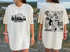 Evermore T-Shirt, Evermore Merch, Gift Idea, Track List Shirt, Champagne Problems, Cowboy Like Me, Coney Island, Long Story Short, Gold Rush (Classic Version) - Shirt King