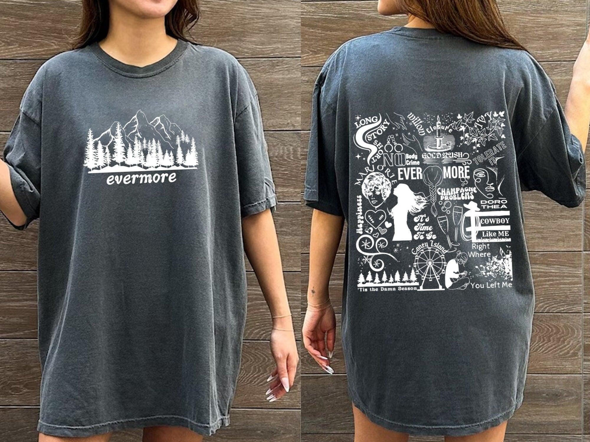 Evermore T-Shirt, Evermore Merch, Gift Idea, Track List Shirt, Champagne Problems, Cowboy Like Me, Coney Island, Long Story Short, Gold Rush (Classic Version) - Shirt King