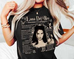 Lana Del Rey Shirt Happiness Is a Butterfly, Lana Del Rey Tour 2023, Lana Del Rey Necklace, Gift for Fans, Vintage Lana Del Rey Merch (Classic Version) - Shirt King