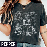 Hozier Doodle Art Shirt, Vintage Hozier Lyrics Art Tattoo Album, No Grave Can Hold My Body Down, In a Week Hozier Music Shirt (Classic Version) - Shirt King
