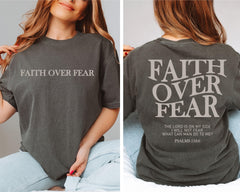 Faith Over Fear Christian Shirt ,Christian Comfort colors shirt ,Jesus Cheistmas  Shirts, Trendy Shirt ,Bible Verse Shirt