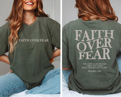 Faith Over Fear Christian Shirt ,Christian Comfort colors shirt ,Jesus Cheistmas  Shirts, Trendy Shirt ,Bible Verse Shirt