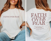 Faith Over Fear Christian Shirt ,Christian Comfort colors shirt ,Jesus Cheistmas  Shirts, Trendy Shirt ,Bible Verse Shirt