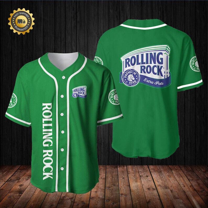 Green Ro.lling Rock Beer Jersey, Ro.lling Jersey Shirt S-5XL