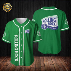 Green Ro.lling Rock Beer Jersey, Ro.lling Jersey Shirt S-5XL