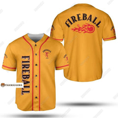 Fireball Jersey, Fireball Whisky Baseball Jersey, Fireball Jersey Shirt, Baseball Jersey Shirt, Shirt For Men, Husband Gift, Jersey Men