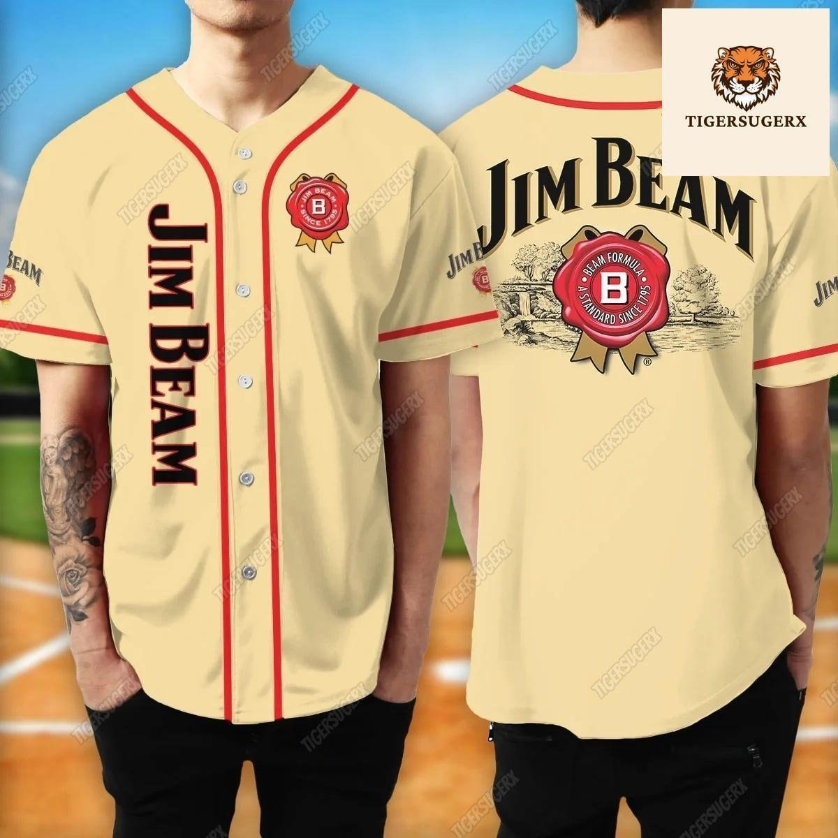 Jim Beam Jersey Shirt, Whisky Baseball Jersey, Jim Beam Baseball Shirt, Shirt For Men, Jim Beam Shirt, Gift For Him, Jim Beam Gift