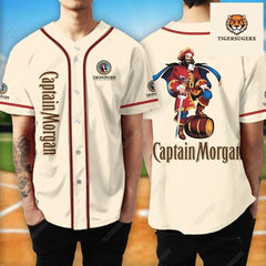 Captain Morgan Jersey, Captain Morgan Baseball Jersey, Alcohol Baseball Shirt, Captain Morgan Gift, Shirt For Men, Gift For Husband