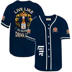 Miller Lite Live Like A King Baseball Jersey - Shirt King